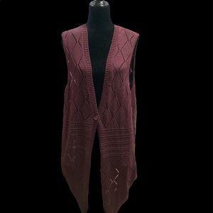D & Co. Women’s Plum Knitted Long Sweater Vest